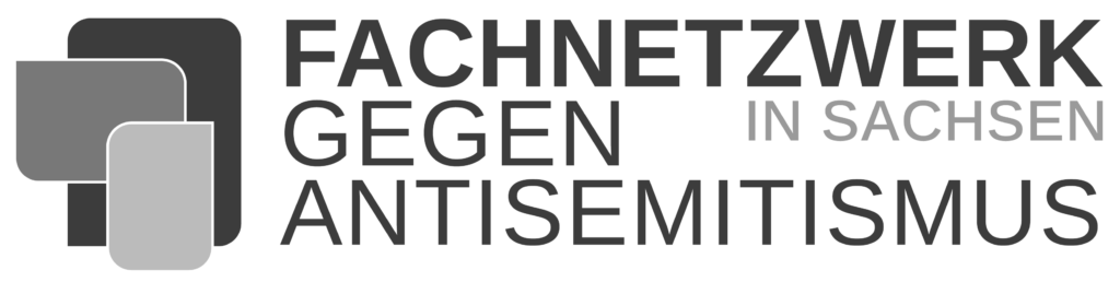 Das Logo des Fachnetzwerks gegen Antisemitismus in Sachsen, bestehen aus drei sich überlagernden Sprechblasen.